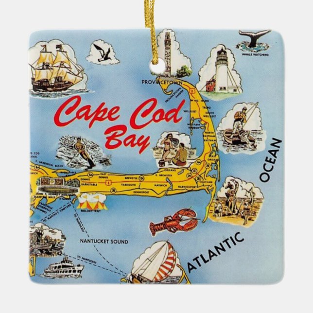 Cape Cod Illustrated Ornament (Front)