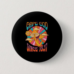 Cape Cod M Mushroom Boho Souvenir Vintage Vacation 6 Cm Round Badge