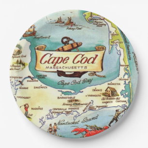 Cape Cod MA  Map  Paper Plate
