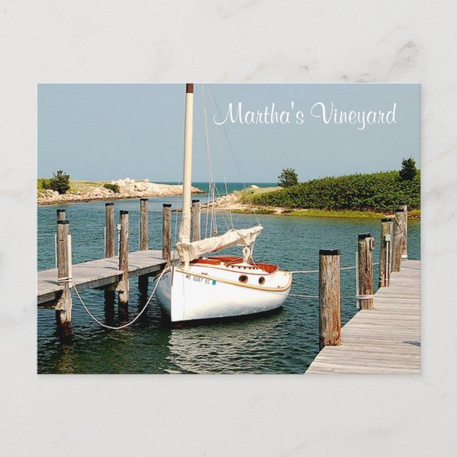 Cape Cod MA Martha's Vineyard  Harbour Post Card (Front)