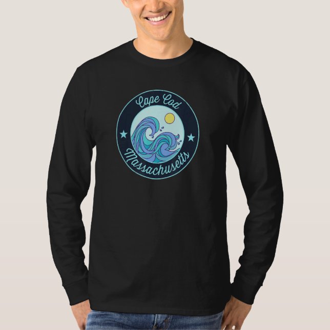 Cape Cod Ma Massachusetts Souvenir Nautical Surfer T-Shirt (Front)