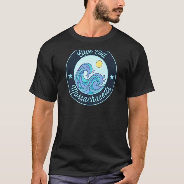 Cape Cod Ma Massachusetts Souvenir Nautical Surfer T-Shirt (Front)