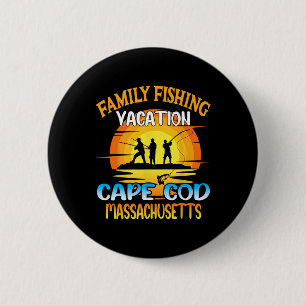 Cape Cod Machusetts Family Fishing Vacation Sunset 6 Cm Round Badge