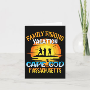 Cape Cod Machusetts Family Fishing Vacation Sunset Card