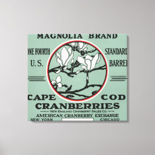 Cape Cod Magnolia Brand Cranberry Label Canvas Print