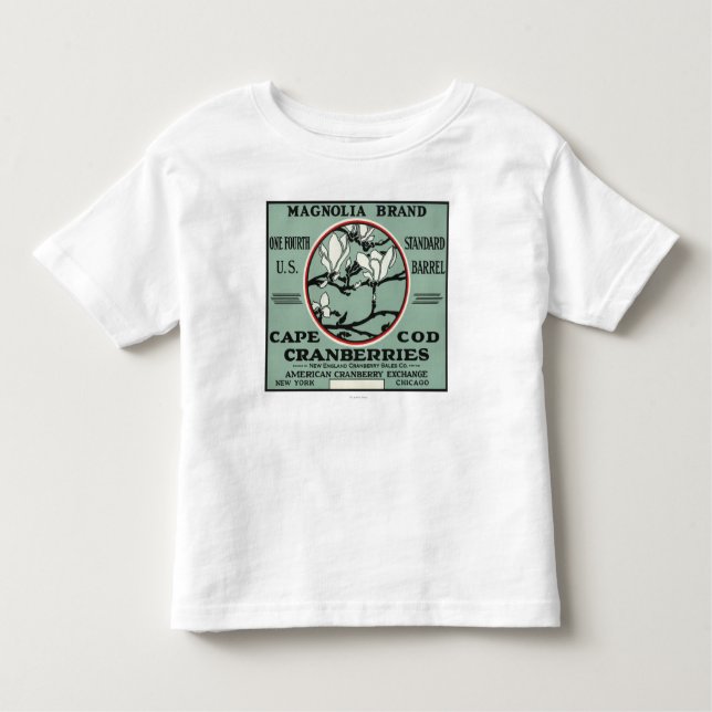 Cape Cod Magnolia Brand Cranberry Label Toddler T-Shirt (Front)
