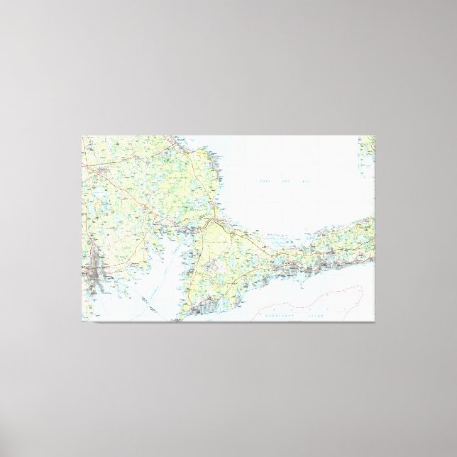 Cape Cod Map (1986) Canvas Print (Front)