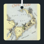 Cape Cod Map Ornament<br><div class="desc">Terrific old,  vintage,  retro postcard map of Cape Cod repurposed on an ornament.</div>