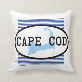 Cape Cod Map Silhouette Nautical Blue Cushion