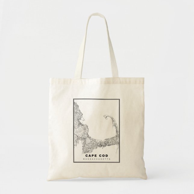 Cape Cod Map Tote Bag (Front)