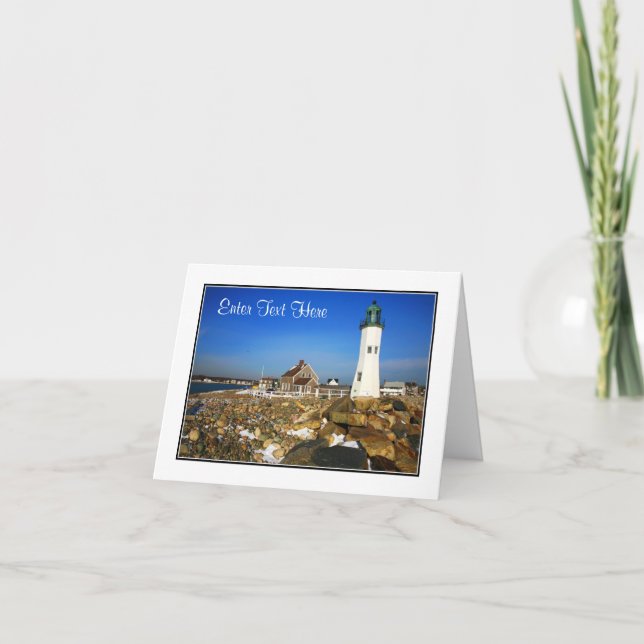 Cape Cod Mass Lighthouse Greeting Card - Customise (Front)