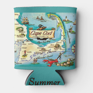 Cape Cod Mass Map  Can Cooler