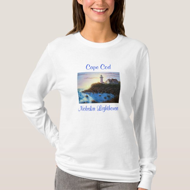 Cape Cod Mass Nobska Lighthouse Sweatshirt  Hoodie T-Shirt (Front)