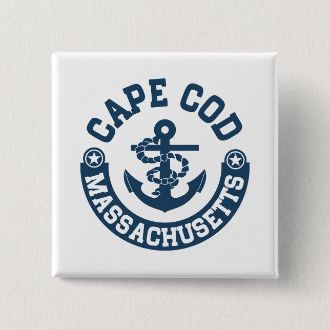 Cape Cod Massachusetts 15 Cm Square Badge (Front)