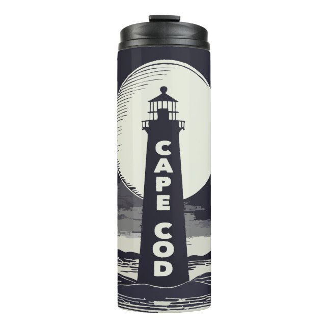 Cape Cod Massachusetts Lighthouse Moon Thermal Tumbler (Front)