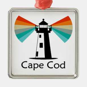 Cape Cod Massachusetts Lighthouse Rainbow Metal Tree Decoration