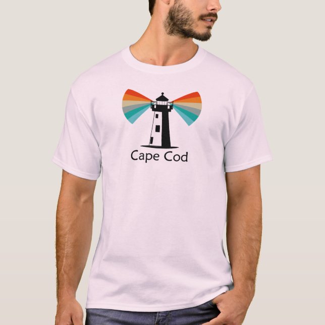 Cape Cod Massachusetts Lighthouse Rainbow T-Shirt (Front)