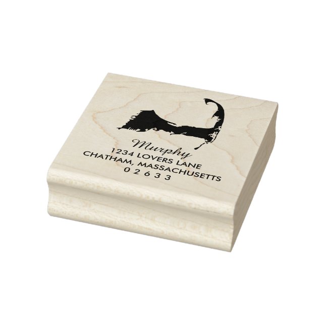 Cape Cod Massachusetts Map Wedding Rubber Stamp (Stamp)