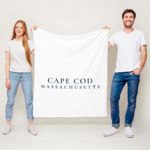 Cape Cod Massachusetts Preppy Coastal Home Style Fleece Blanket