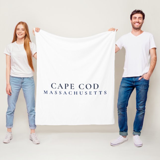 Cape Cod Massachusetts Preppy Coastal Home Style  Fleece Blanket (In Situ)