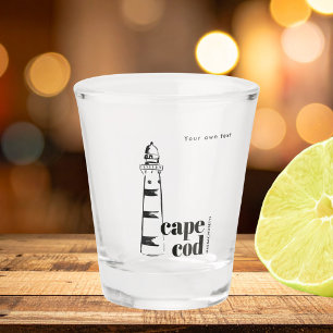 Cape Cod Massachusetts scribbled lighthouse  Shot Glass