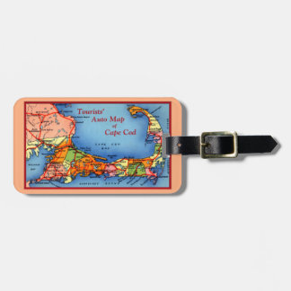 Cape Cod Massachusetts Tourists Auto Map Luggage Tag