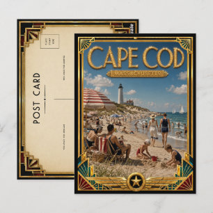 Cape Cod Massachusetts Vintage Art Deco Golden Age Postcard
