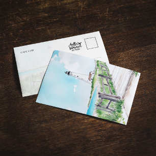 Cape Cod Massachusetts Watercolor Postcard