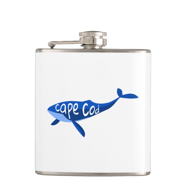 Cape Cod Massachusetts Whale Hip Flask (Front)