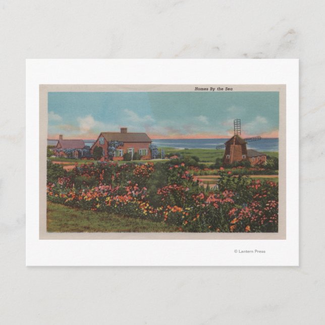 Cape Cod, MassachusettsHomes by the Sea View Postcard (Front)