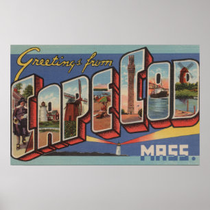 Cape Cod, MassachusettsLarge Letter Scenes Poster