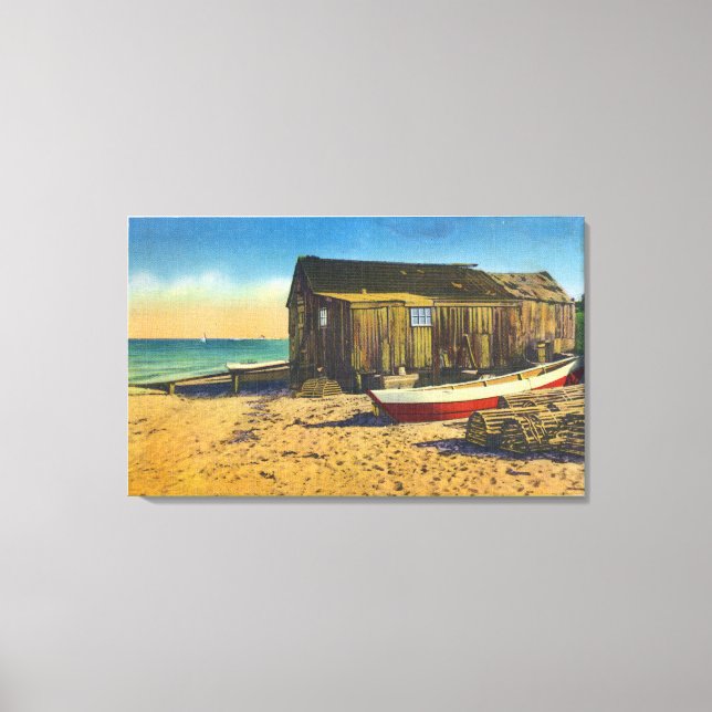 Cape Cod, MassachusettsView of a Lobster Shack Canvas Print (Front)