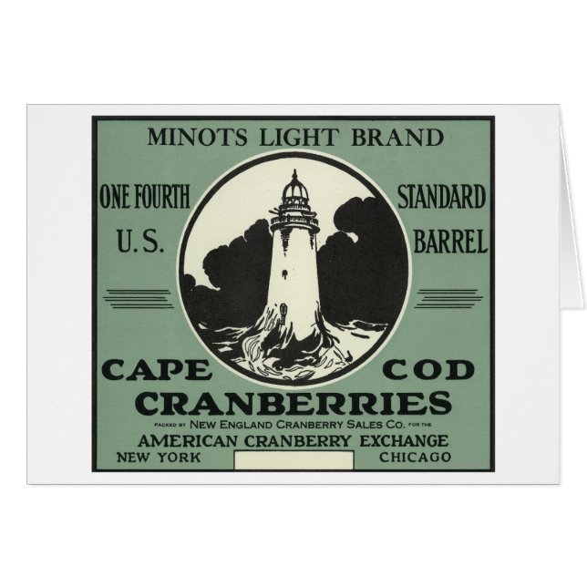 Cape Cod Minots Light Brand Cranberry Label (Front Horizontal)