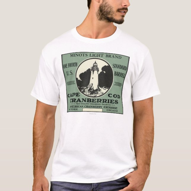 Cape Cod Minots Light Brand Cranberry Label T-Shirt (Front)