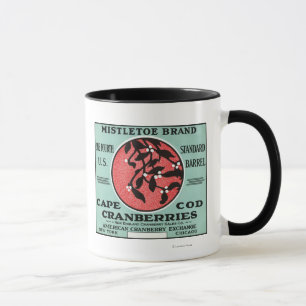 Cape Cod Mistletoe Brand Cranberry Label Mug