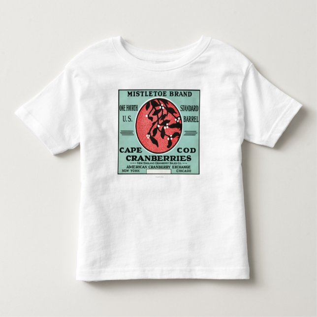 Cape Cod Mistletoe Brand Cranberry Label Toddler T-Shirt (Front)