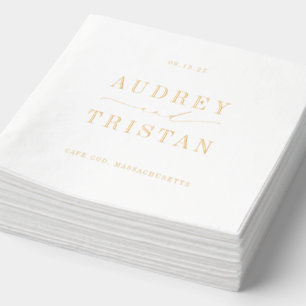 CAPE COD Modern Minimalist Wedding Foil Napkins