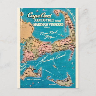 Cape Cod Nantucket & Martha's Vineyard Postcard