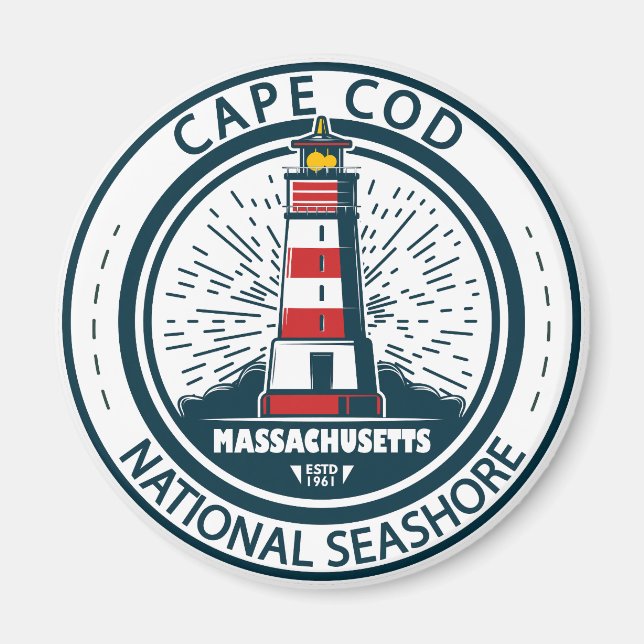 Cape Cod National Seashore Massachusetts Badge Magnet (Front)