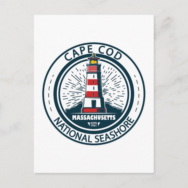 Cape Cod National Seashore Massachusetts Badge Postcard (Front)