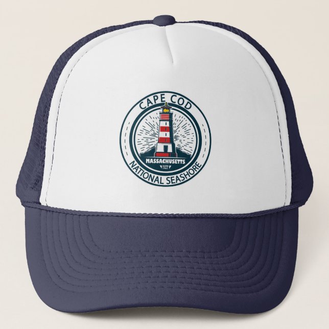 Cape Cod National Seashore Massachusetts Badge Trucker Hat (Front)