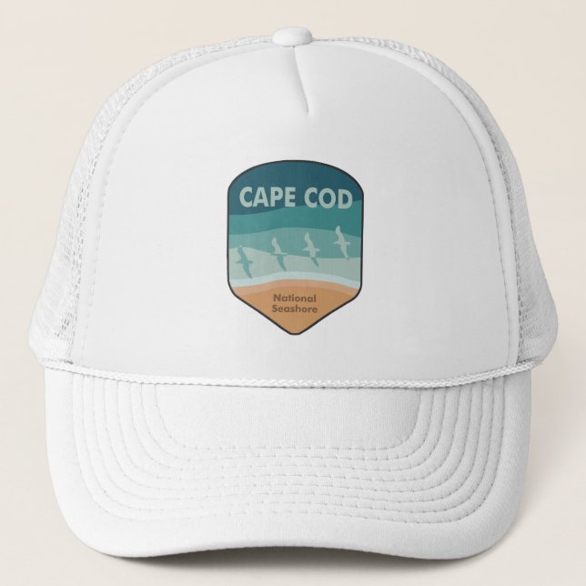 Cape Cod National Seashore Massachusetts Seagulls Trucker Hat (Front)