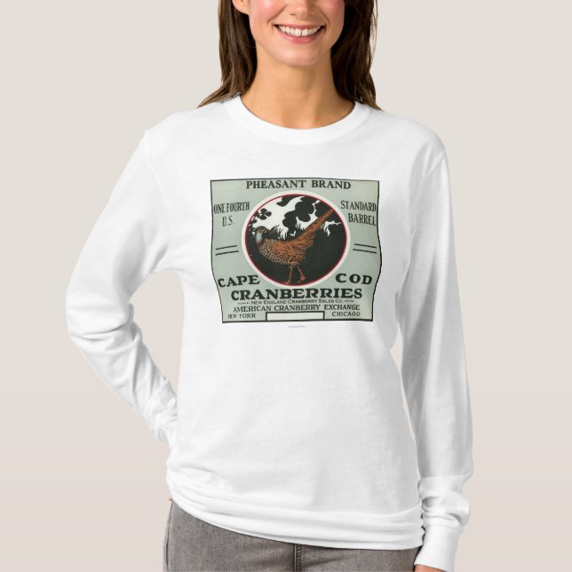 Cape Cod Pheasant Brand Cranberry Label T-Shirt (Front)