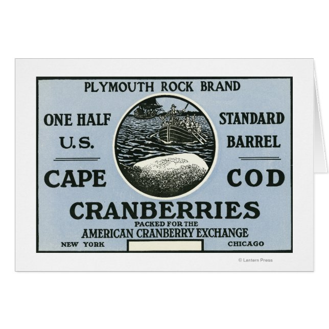 Cape Cod Plymouth Rock Brand Cranberry Label (Front Horizontal)