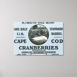 Cape Cod Plymouth Rock Brand Cranberry Label Canvas Print