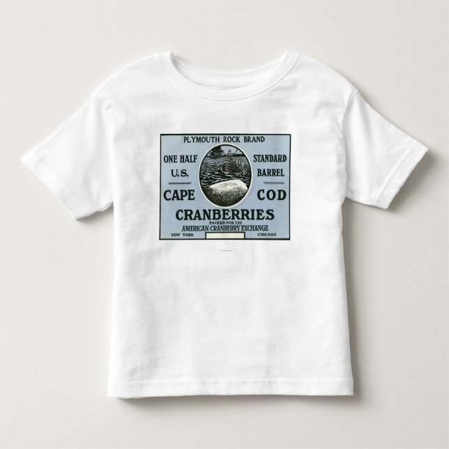 Cape Cod Plymouth Rock Brand Cranberry Label Toddler T-Shirt (Front)