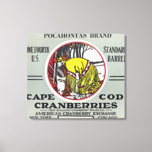 Cape Cod Pocahontas Brand Cranberry Label Canvas Print