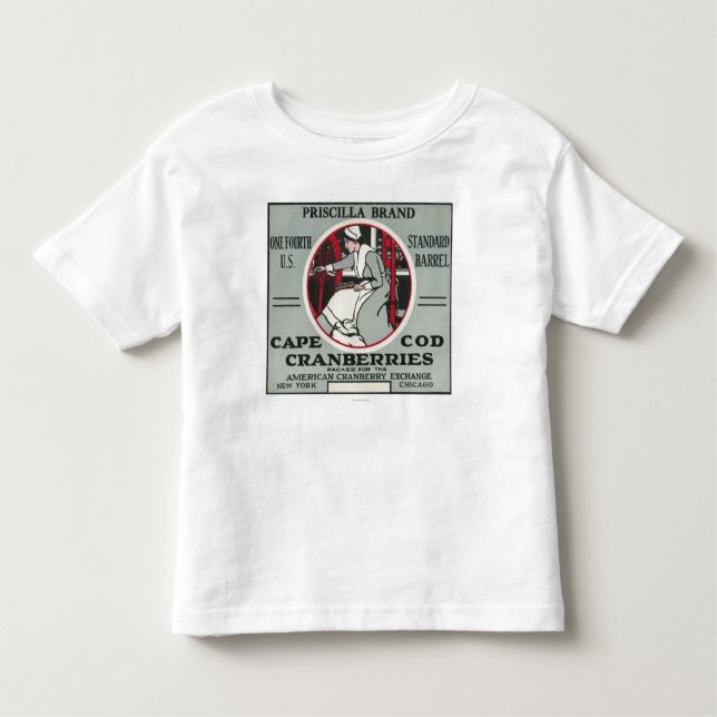 Cape Cod Priscilla Brand Cranberry Label Toddler T-Shirt (Front)