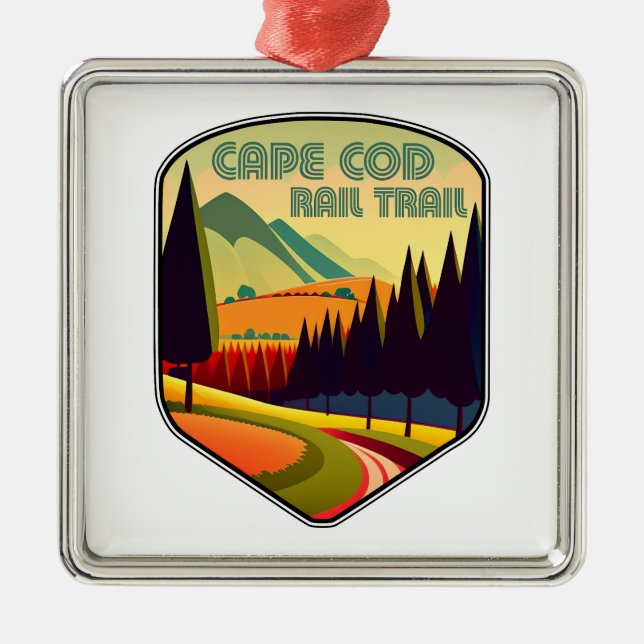 Cape Cod Rail Trail Colours Metal Tree Decoration (Front)