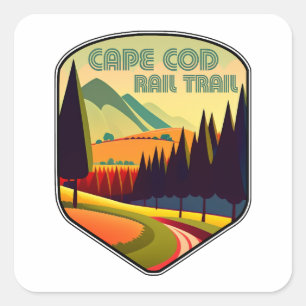 Cape Cod Rail Trail Colours Square Sticker
